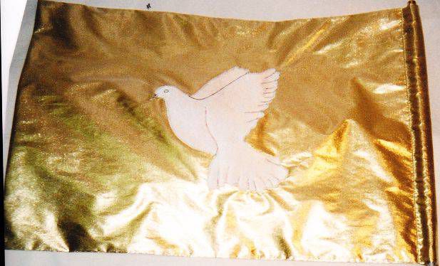 Gouden vlag met duif